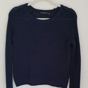 Brandy Melville Women's Navy Blue Sweater One Size Loose Knit Preppy Classic